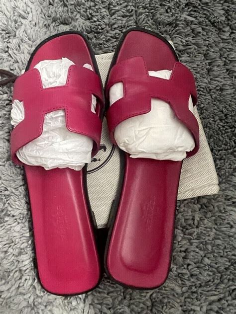 hermes fuchsia oran sandals